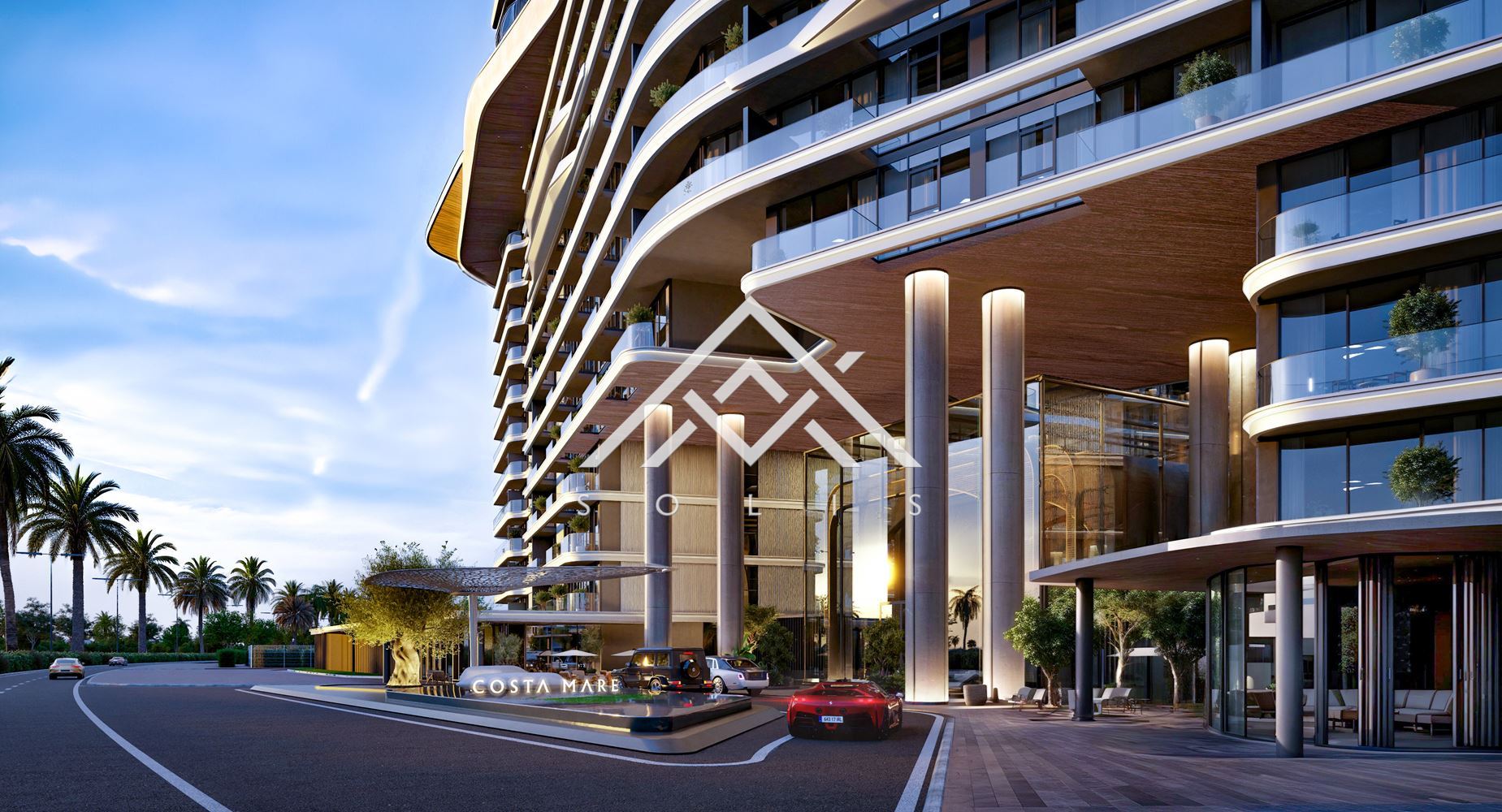 Luxuriously finished two-room property with a parking space in the premium-scale project Costa Mare, Dubai, UAE - 0
